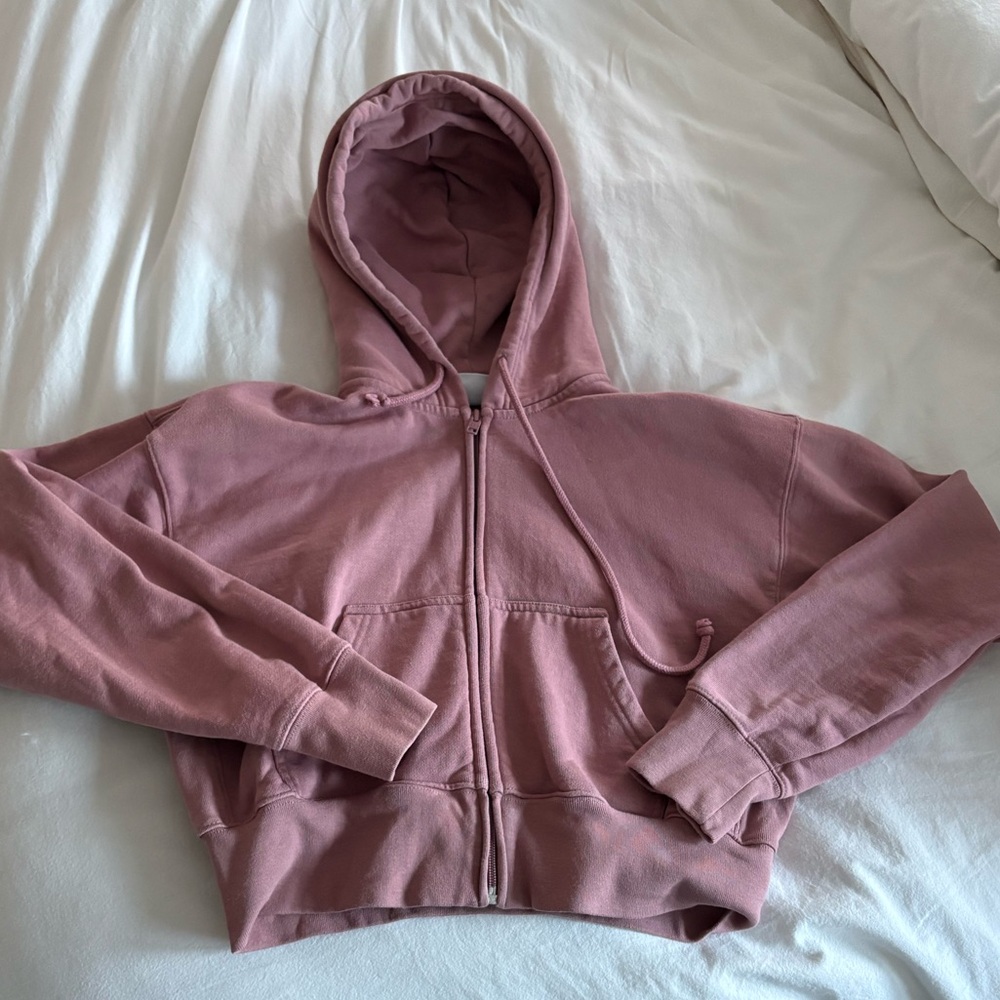Pink Cropped Aritzia Hoodie